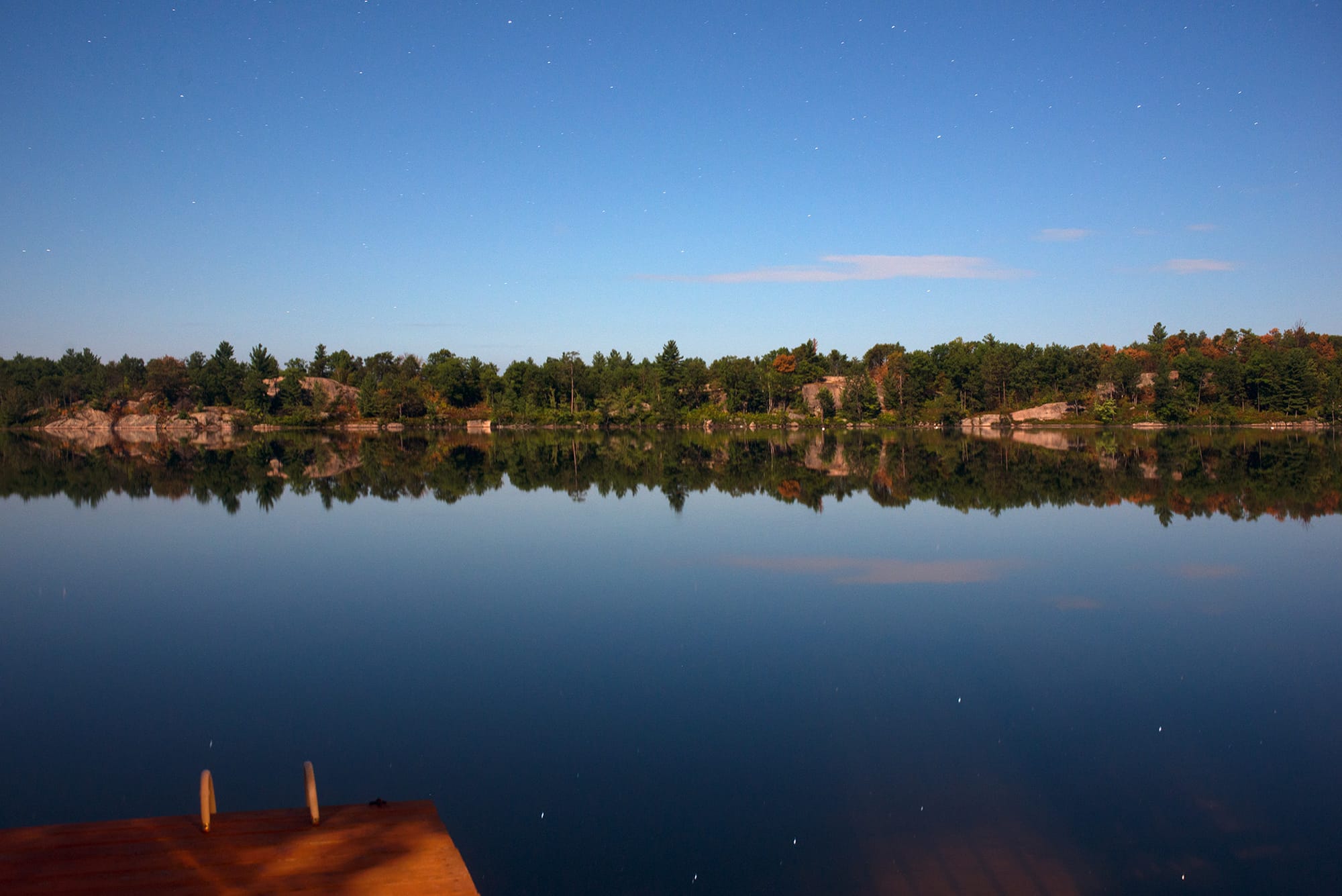 Cottage dock in Ontario.