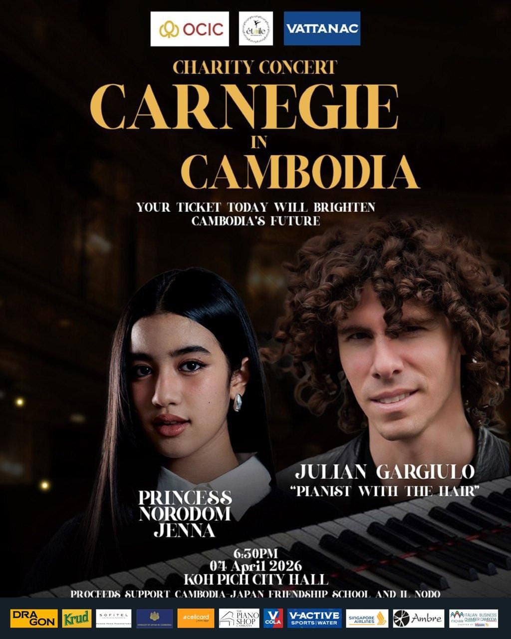 Italian-American Pianist Julian Gargiulo to perform in Phnom Penh