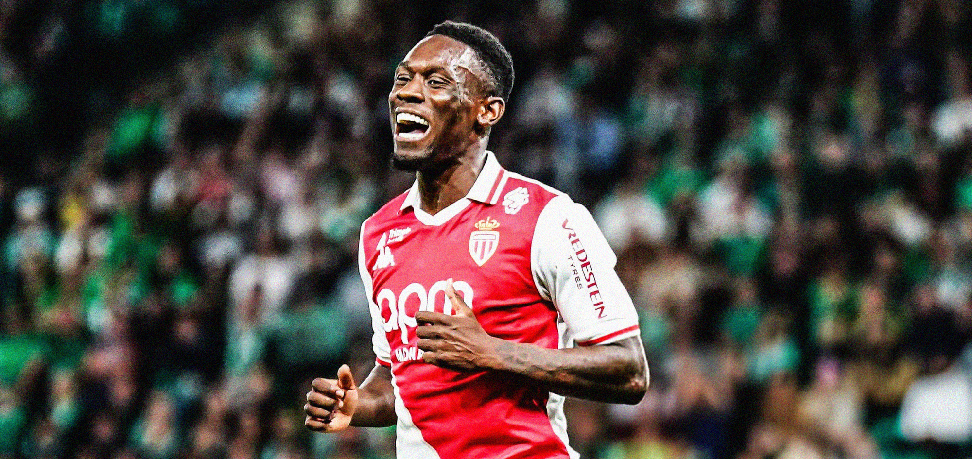 Folarin Balogun, smiling after scoring for AS Monaco