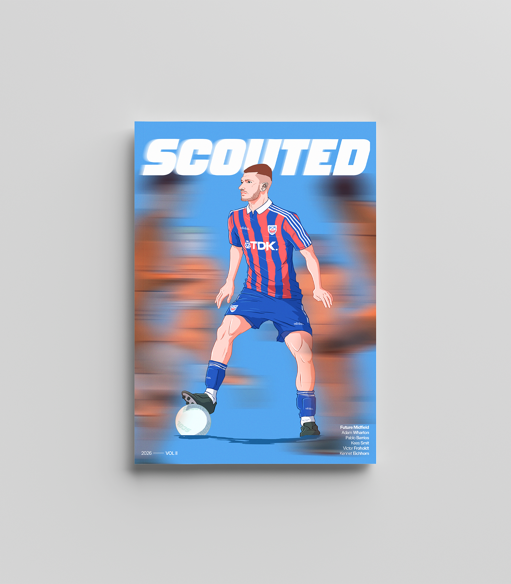 Magazine cover showing SCOUTED Volume II, featuring Crystal Palace's Adam Wharton