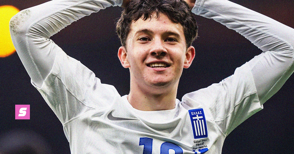 Greece wonderkid Konstantinos Karetsas after scoring against Scotland