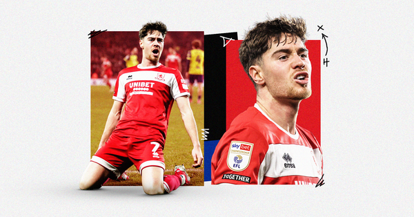 Graphic featuring photos of Middlesbrough's Hayden Hackney