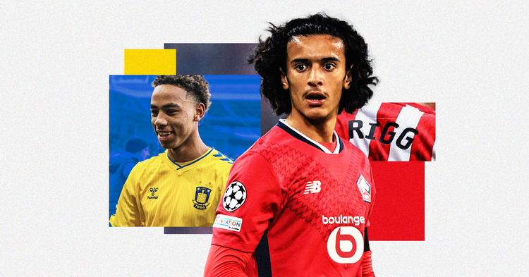 Graphic featuring photos of Ayyoub Bouaddi, Noah Nartey and Chris Rigg