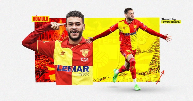 Graphic featuring Goztepe's Rômulo Carodoso, a potential Power Forward linked with Nottingham Forest and RB Leipzig