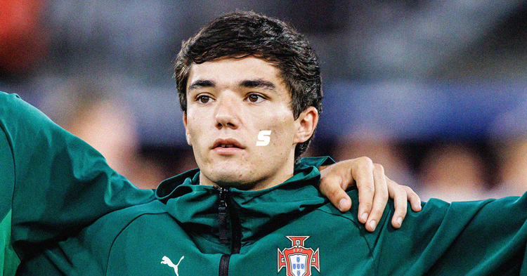 Portugal U-21s' Diogo Nascimento stood shoulder-to-shoulder with team-mates for the national anthem