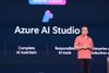 Microsoft's Eric Boyd announces that Azure Ai Studio is generally available on stage at Microsoft Build.