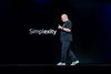 Amazon CTO Werner Vogels speaks at re:Invent 2024 in front of a slide that says "simplexity."