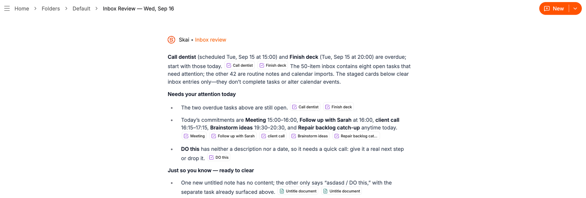 saner.ai is proactive