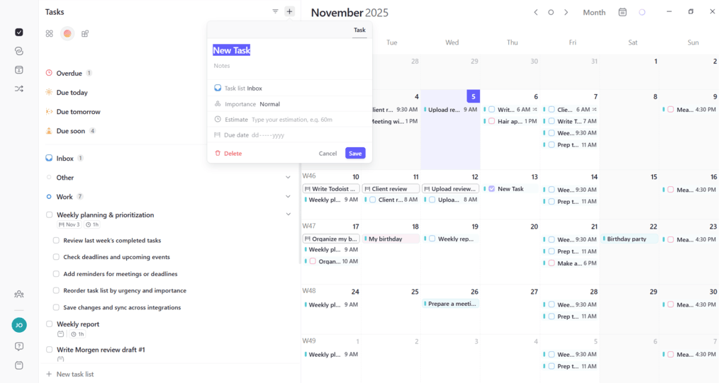 Task management morgen