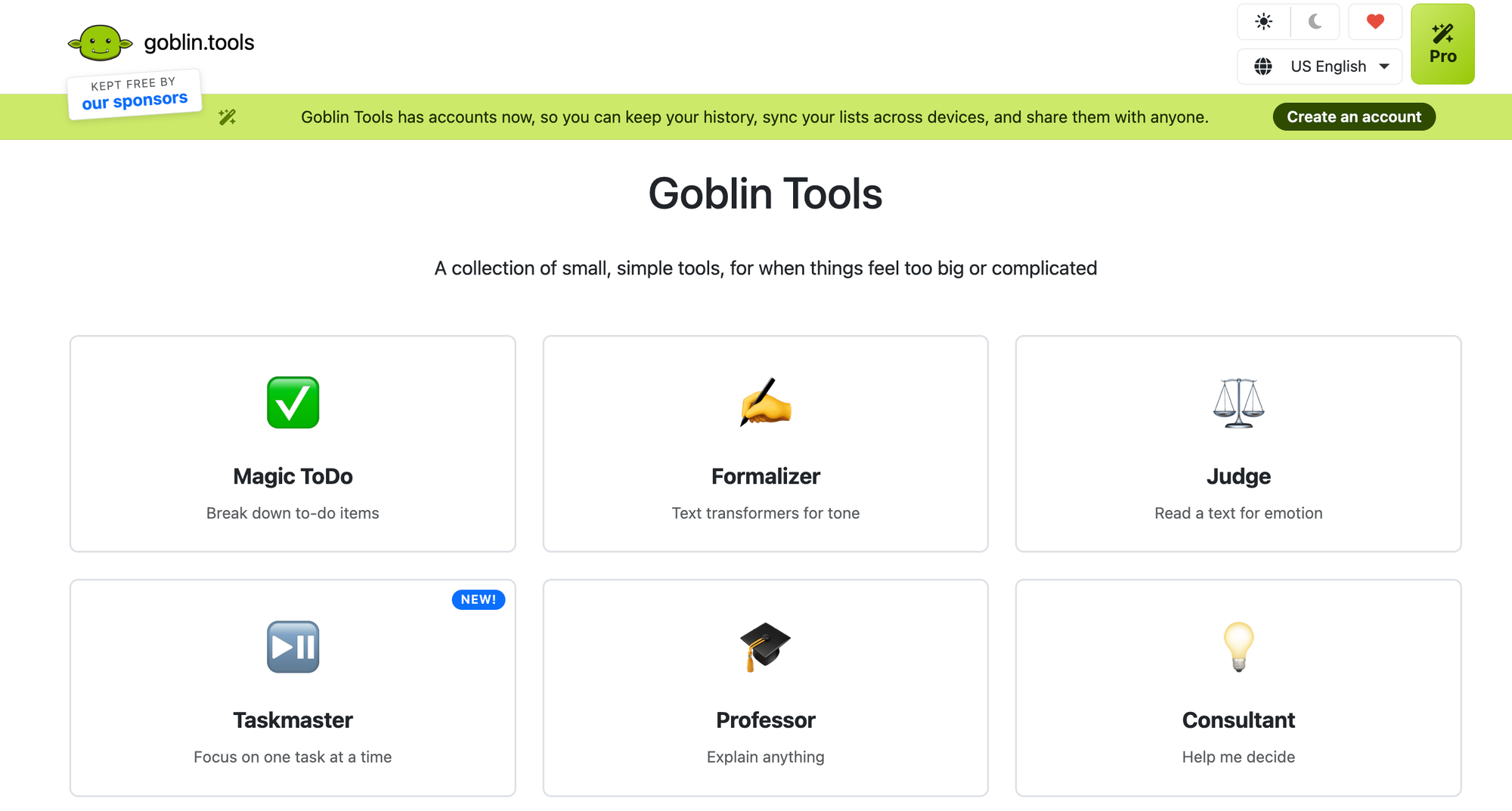 Goblin Tools — best free tool
