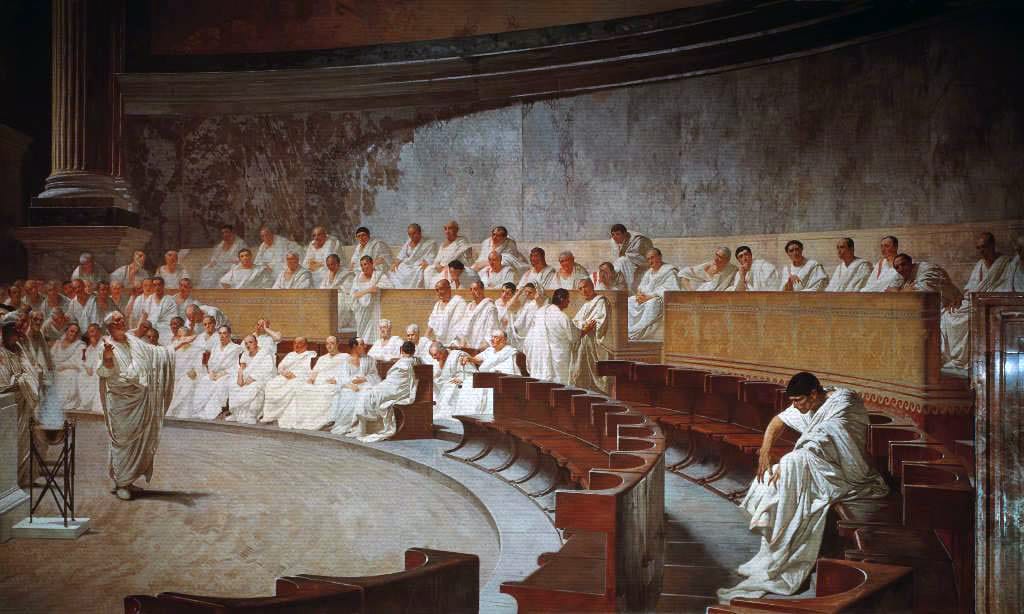 Cicero Denounces Catiline, by Cesare Maccari, 1889