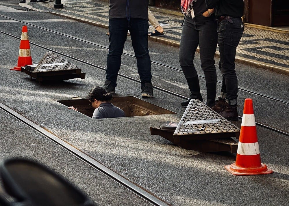 Entering the Roman Galleries in Lisbon