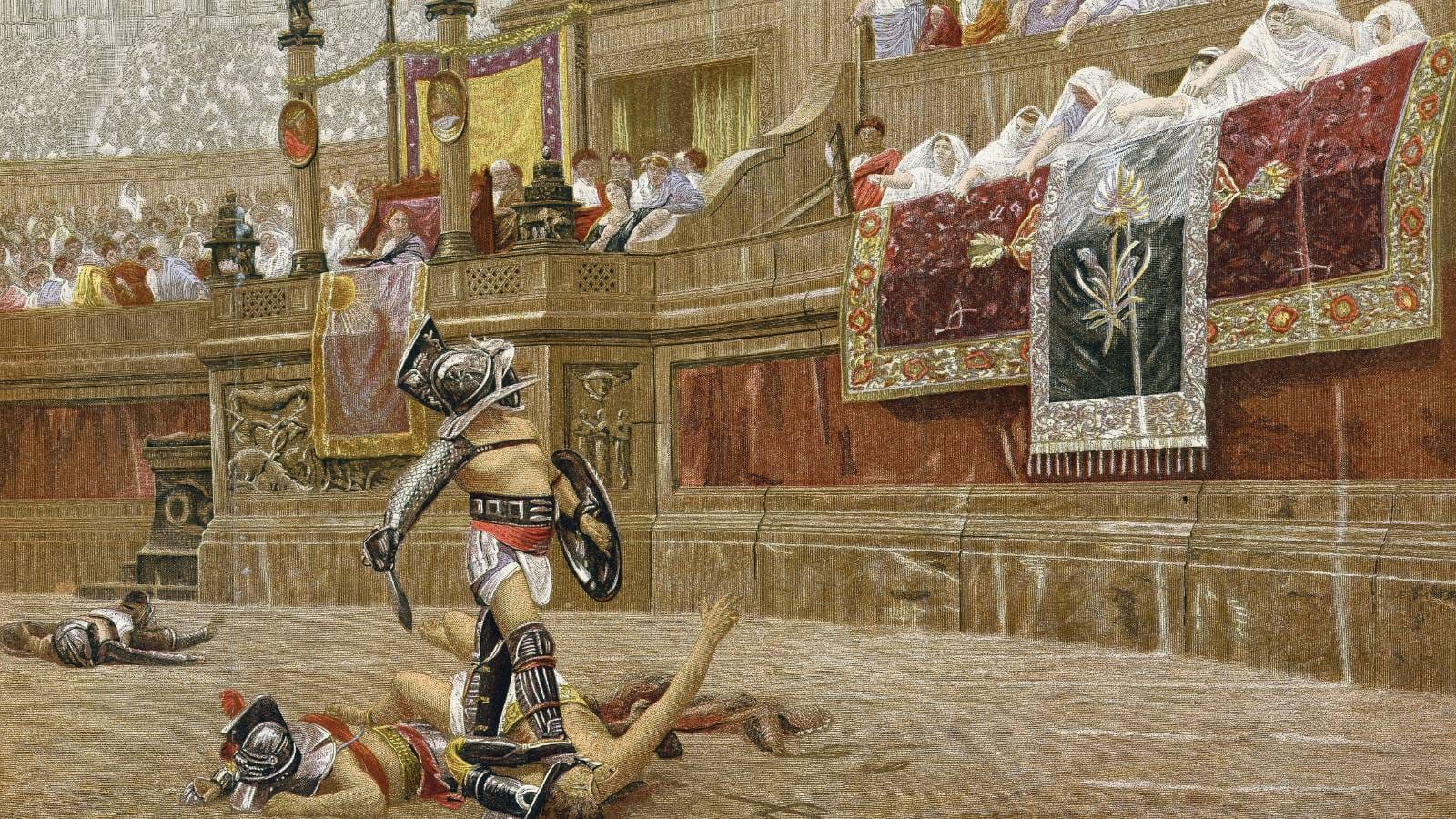 Gladiators in the Roman arena