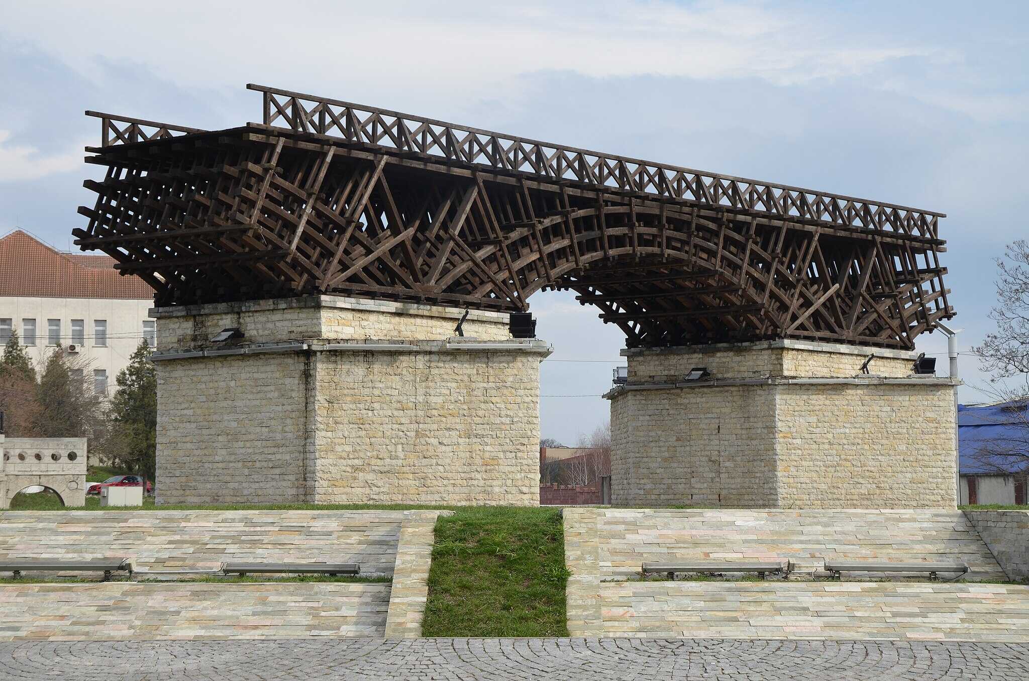 A reconstruction of Trajan's Bridge over the Danube, Romanian side&nbsp;