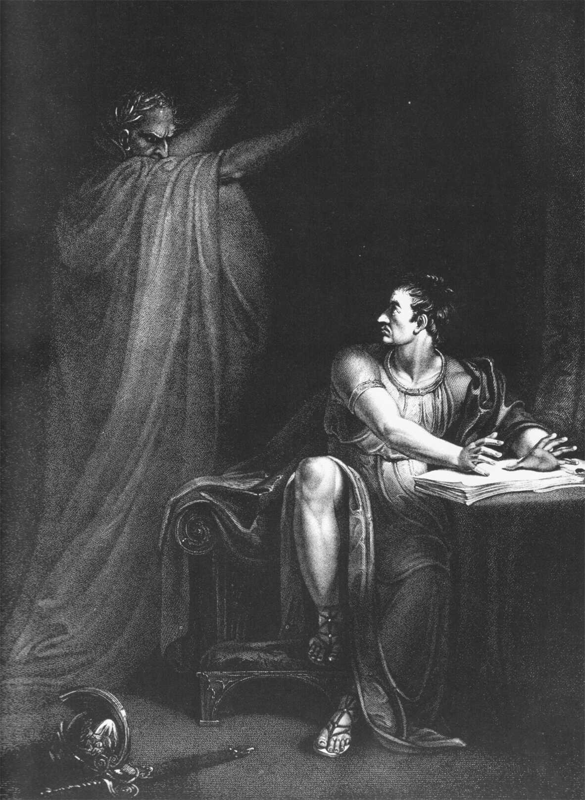 Julius Caesar’s Ghost, haunting his killer, Brutus