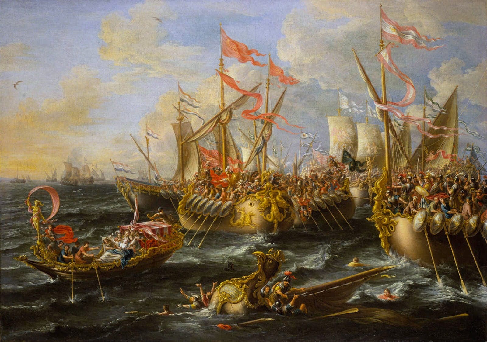 A painting of the Battle of Actium, by Laureys a Castro&nbsp;