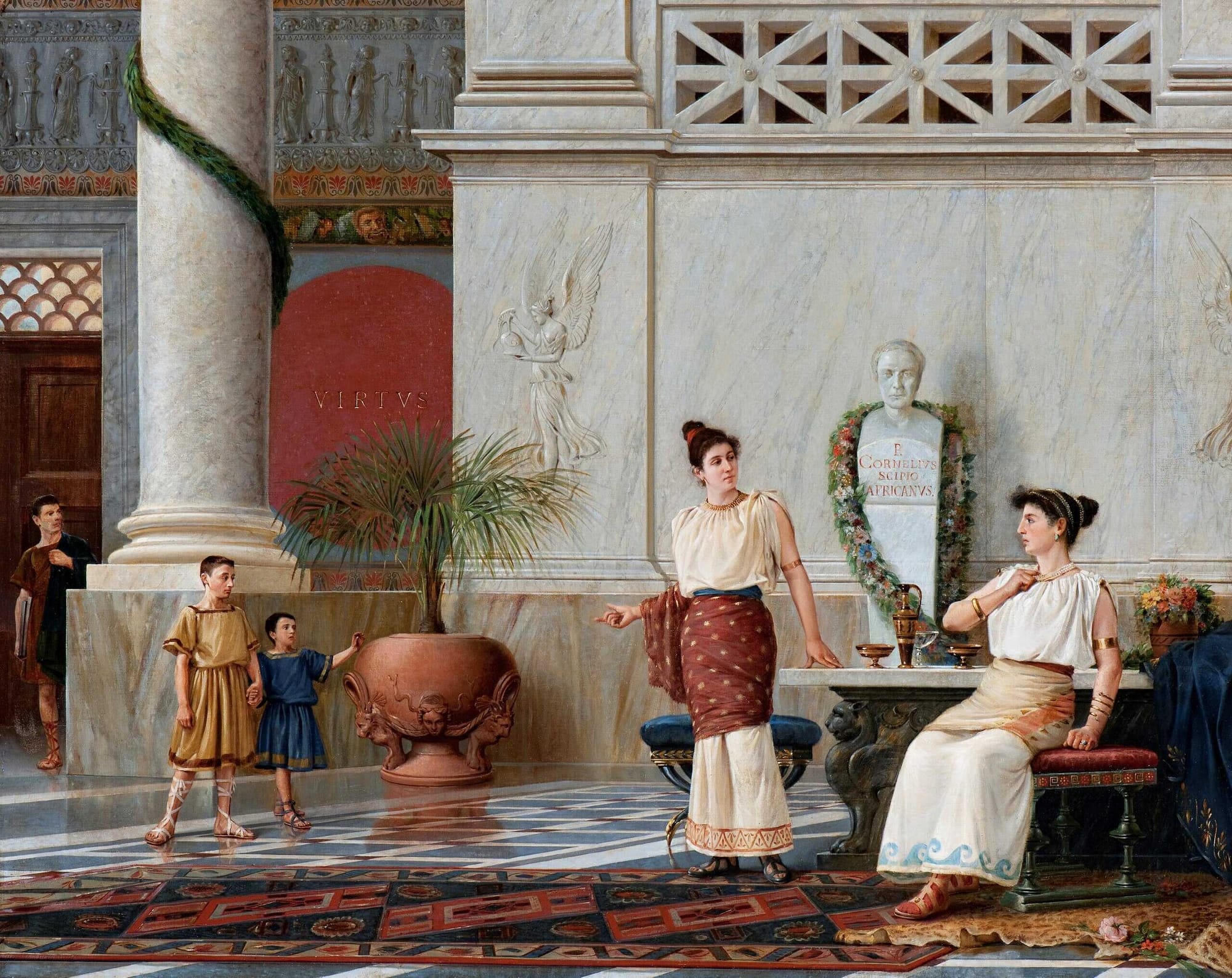 Umberto Ruini’s depiction of Cornelia, Mother of the Gracchi