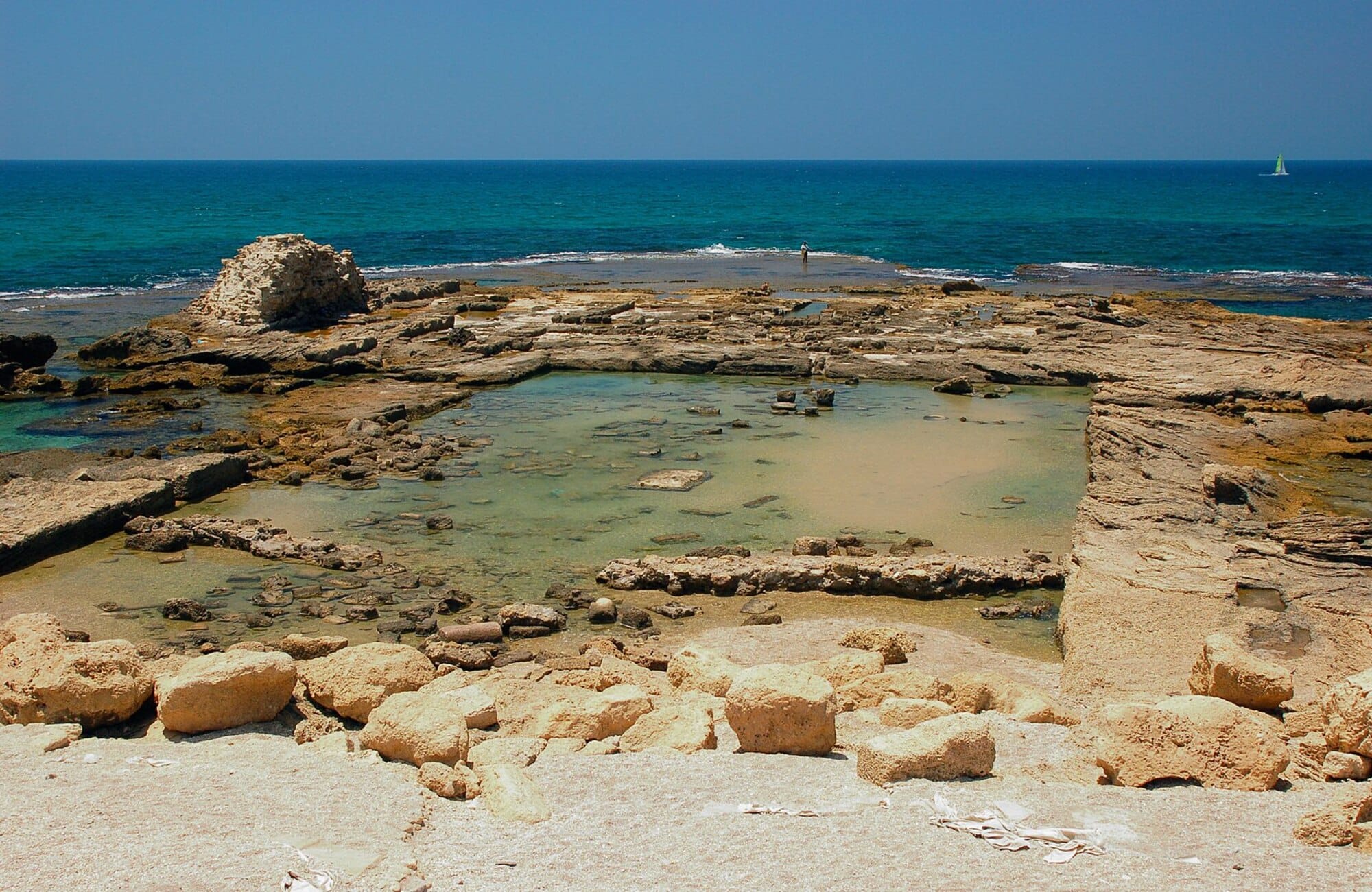 Caesarea harbour: an example of underwater Roman concrete technology on a large scale.