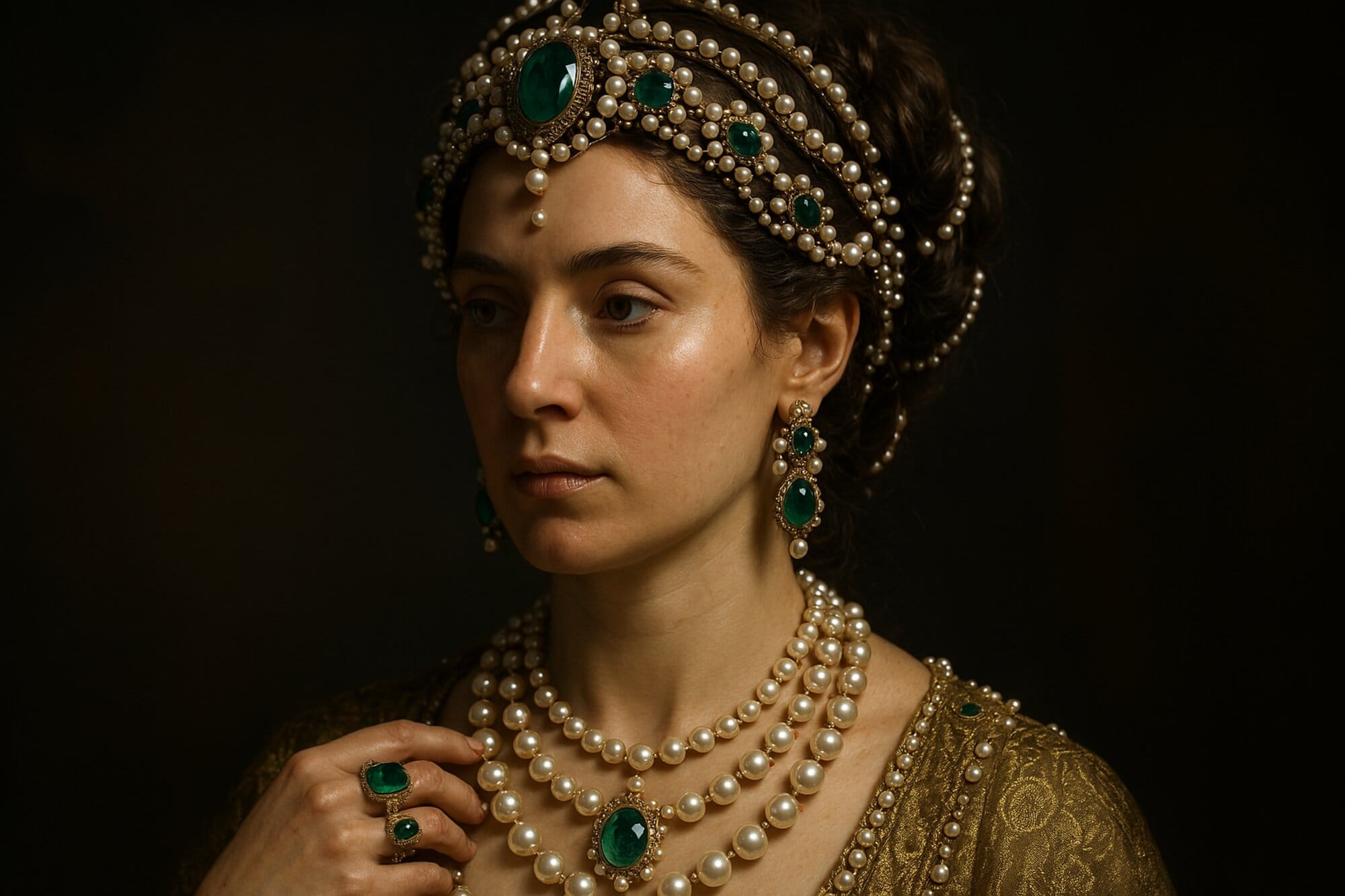 A possible representation of Lollia Paulina covered in expensive jewelry.