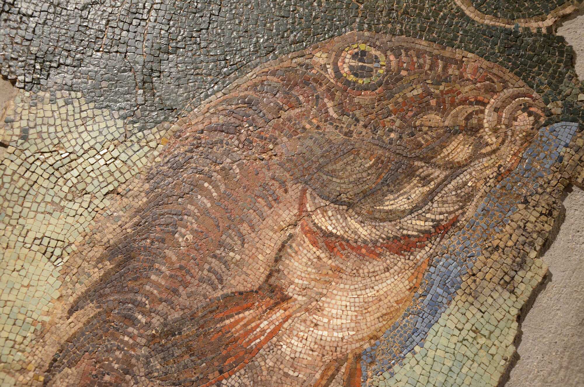 Mosaic with maritime scenes, from the Via Panisperna in Rome, late 2nd - early Ist century BC, it once decorated the pool of a Roman bath, Centrale Montemartini, Rome