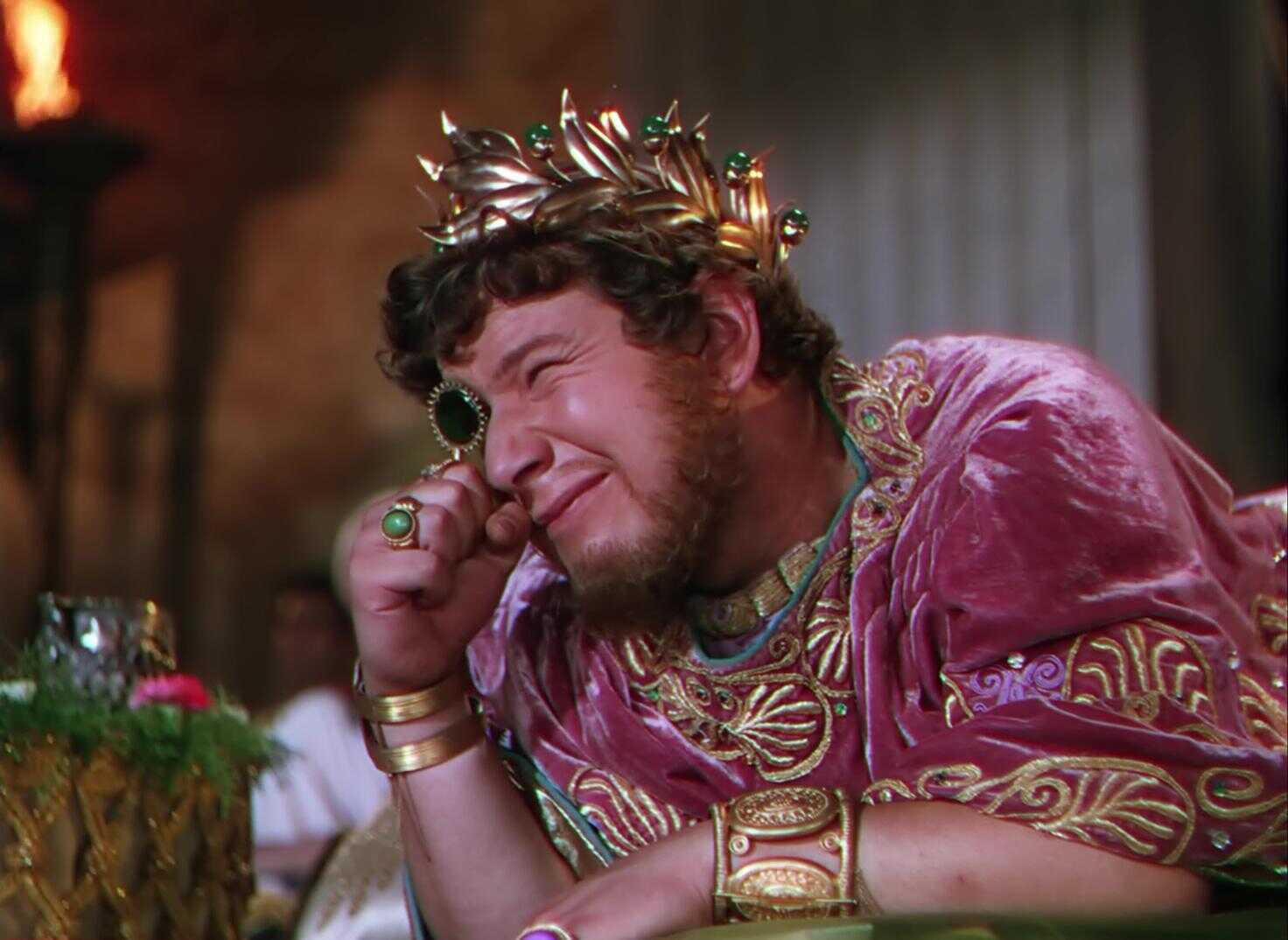 Peter Ustinov in his iconic depiction of Emperor Nero, in Quo Vadis?
