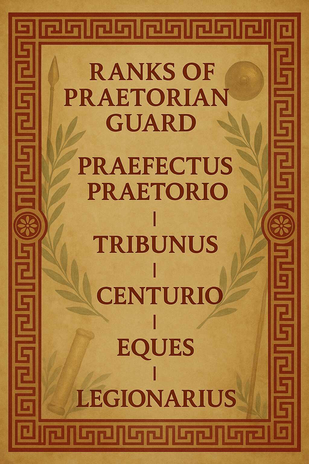 Ranking structure of the ranks of the Roman Praetorian Guard