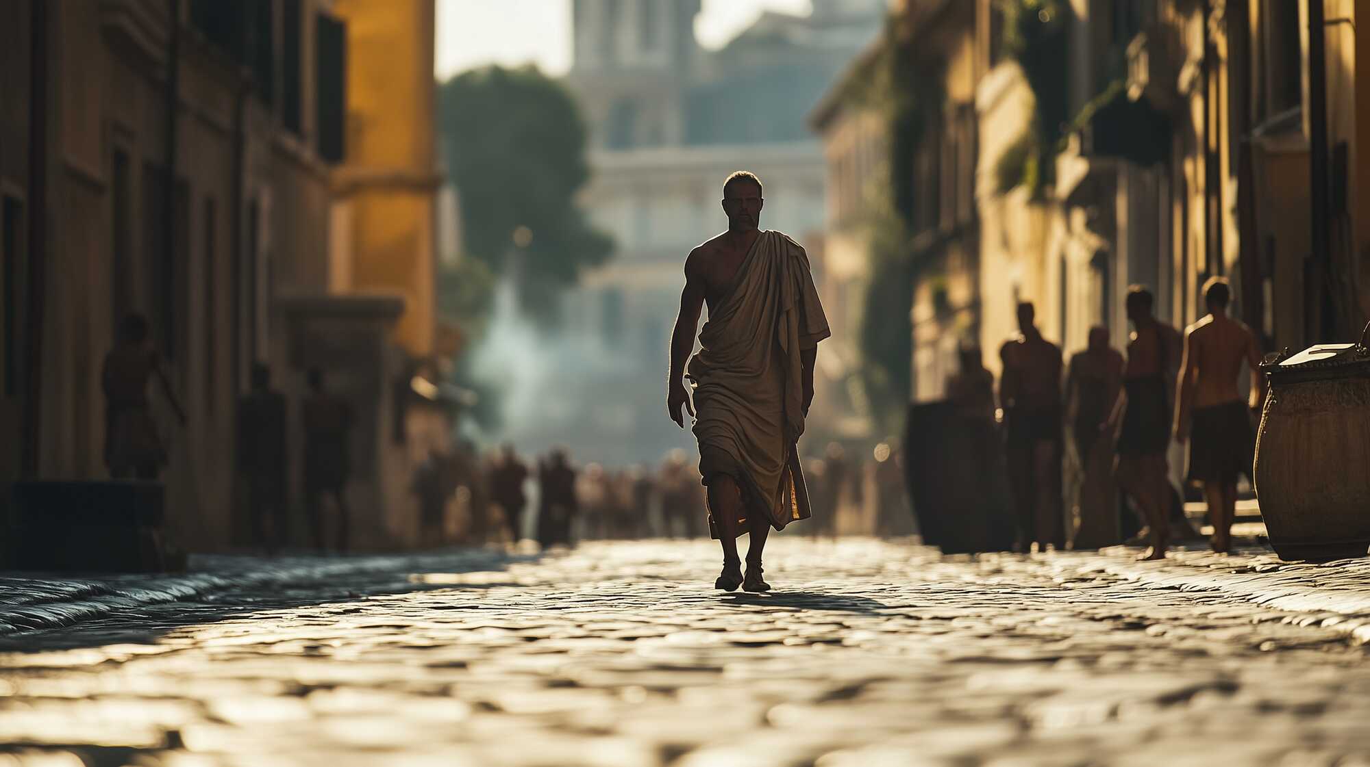 A possible representation of Cato the Younger, walking the streets of Rome without his official tunic