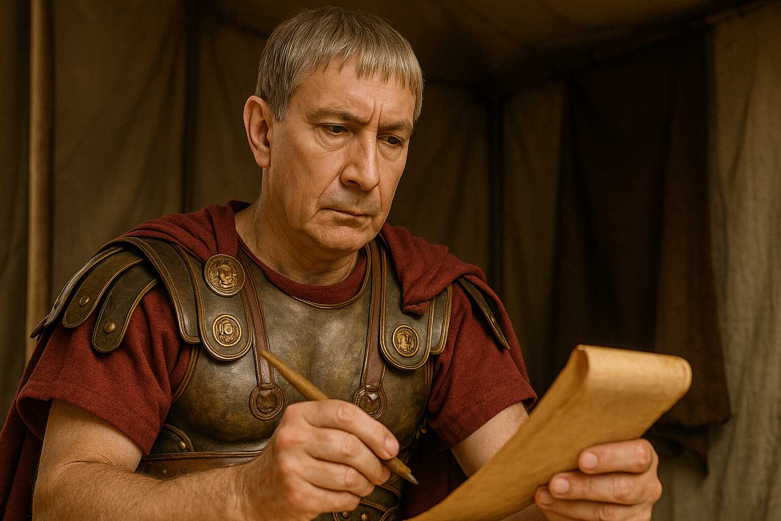 A possible representation of Emperor Trajan, replying to one of Pliny the Younger’s letters