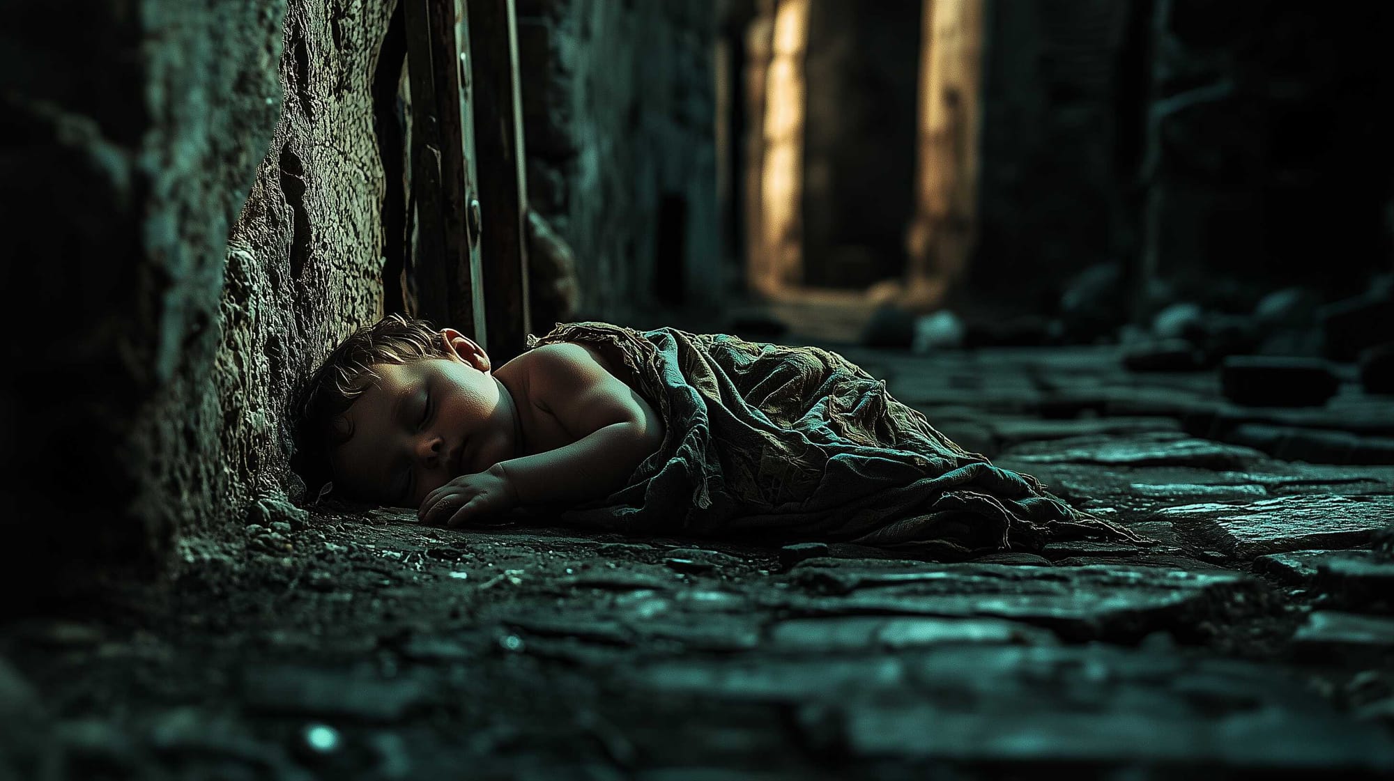 A possible representation of a Roman abandoned baby, in the back alleys of Rome