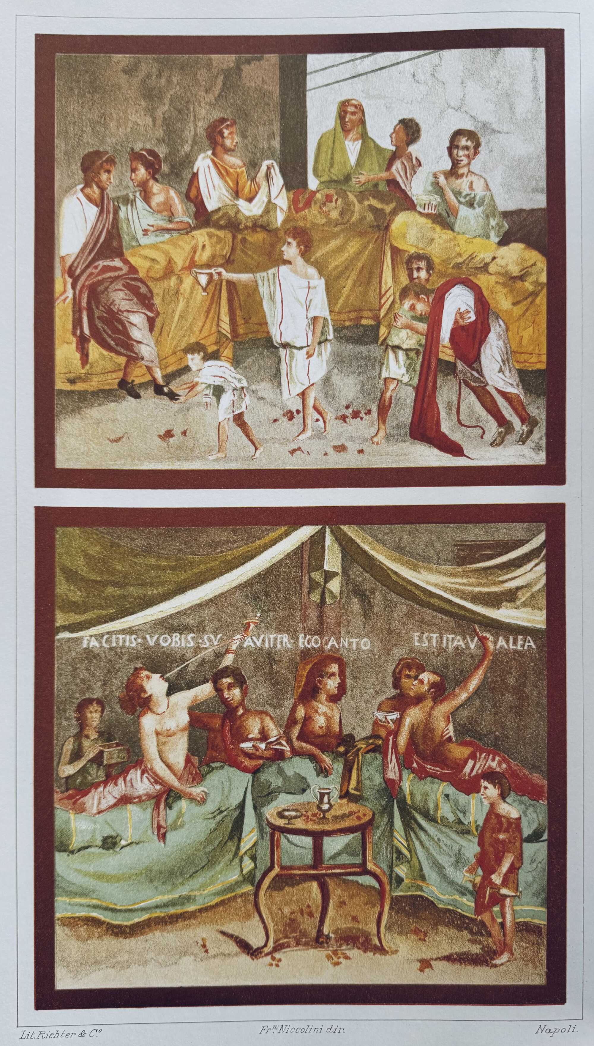 Casa del Tricinio, triclinium - Two banqueting scenes from the period before the earthquake of 62 AD.