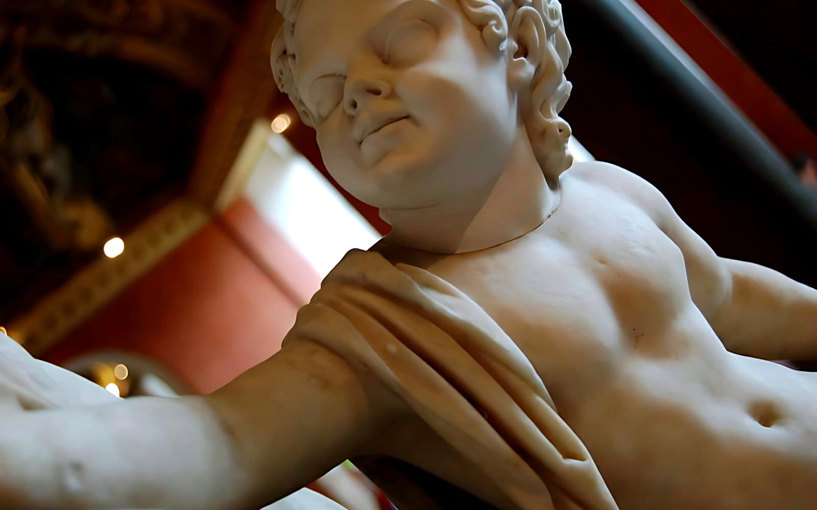 Britannicus, son of the Roman emperor Claudius. Detail of a statue of his mother Messalina. Marble, ca. 45 AD.