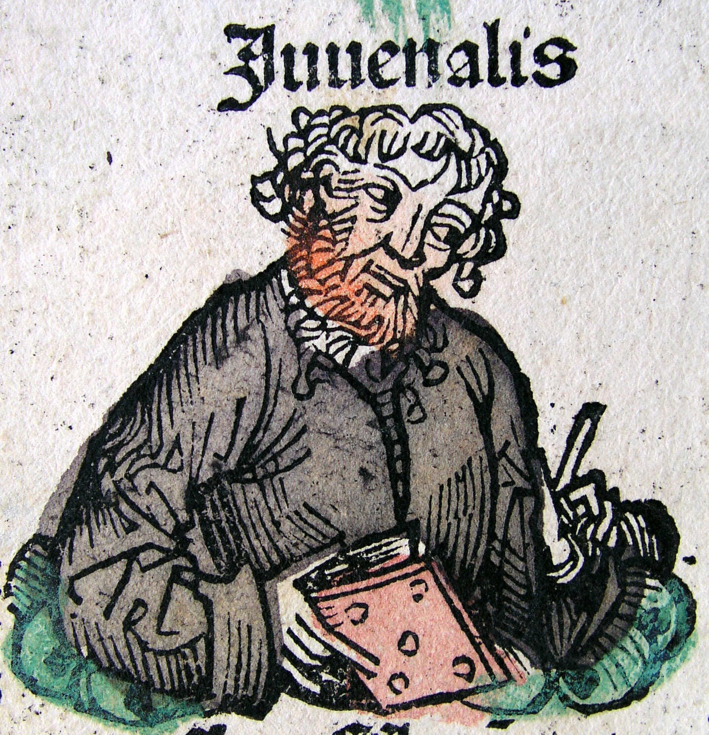 A woodcut of Juvenal from the Nuremberg Chronicle, created in the late 1400s