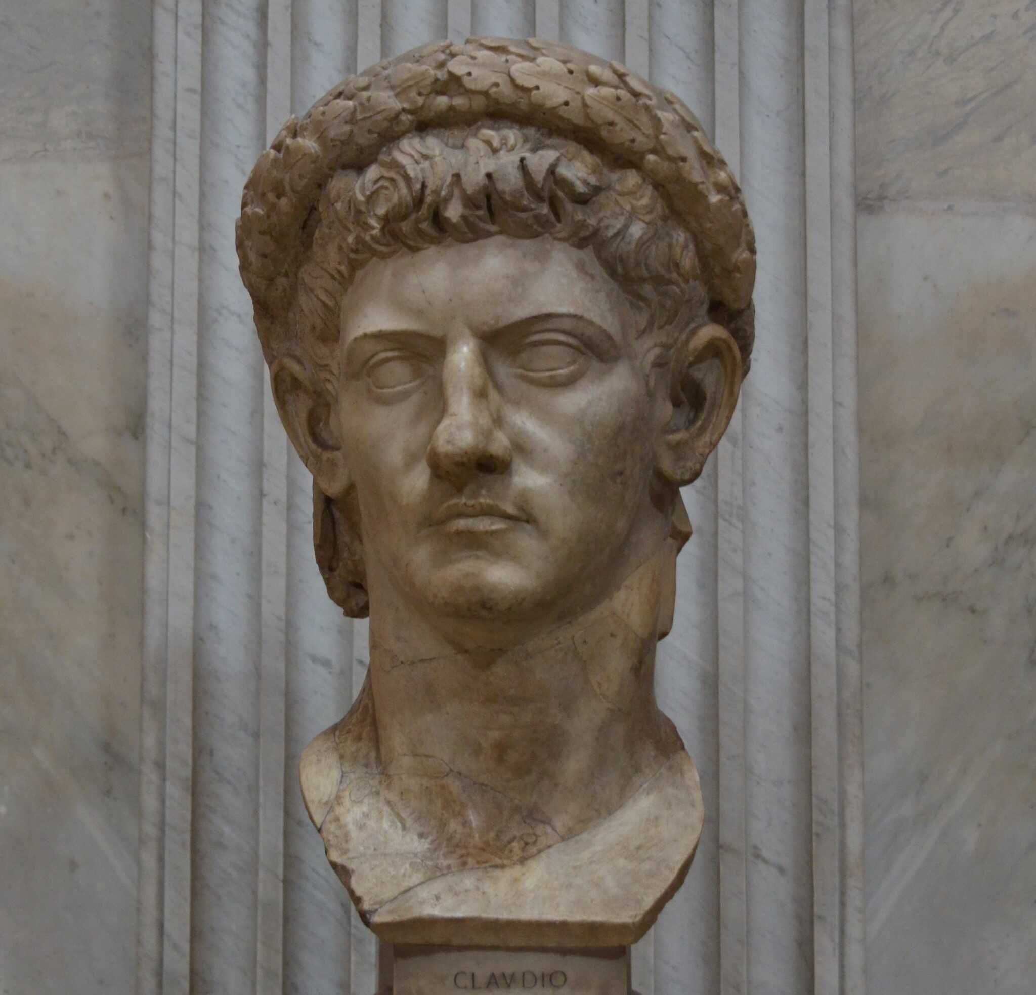 Bust of Emperor Claudius in the Vatican Museum