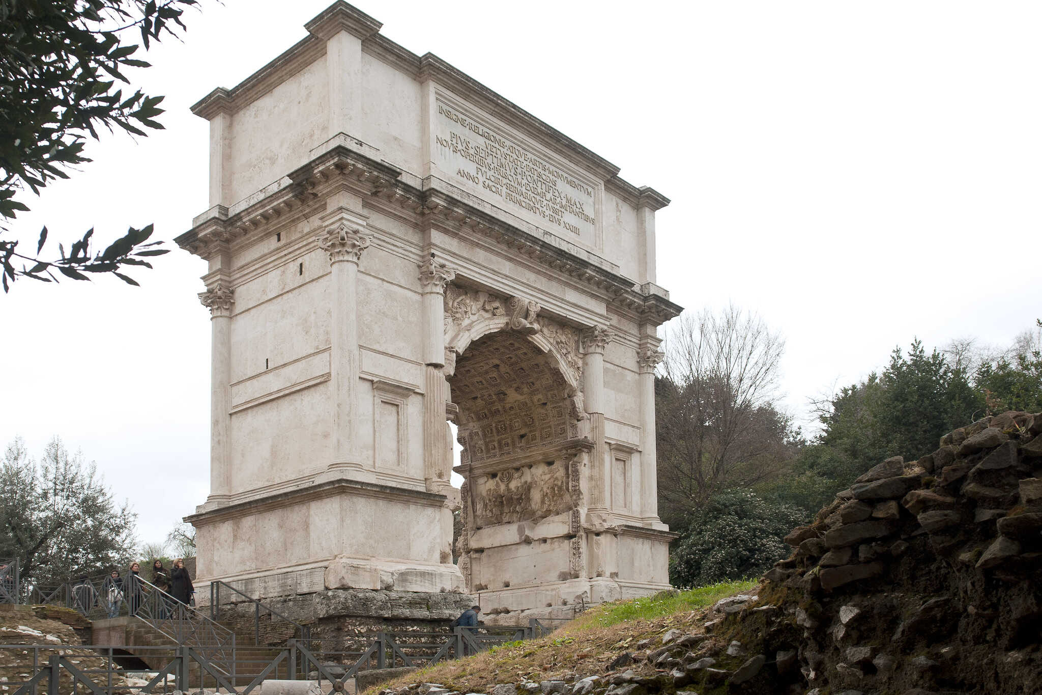 The Arch of Titus, a view from the Via Sacra in Rome