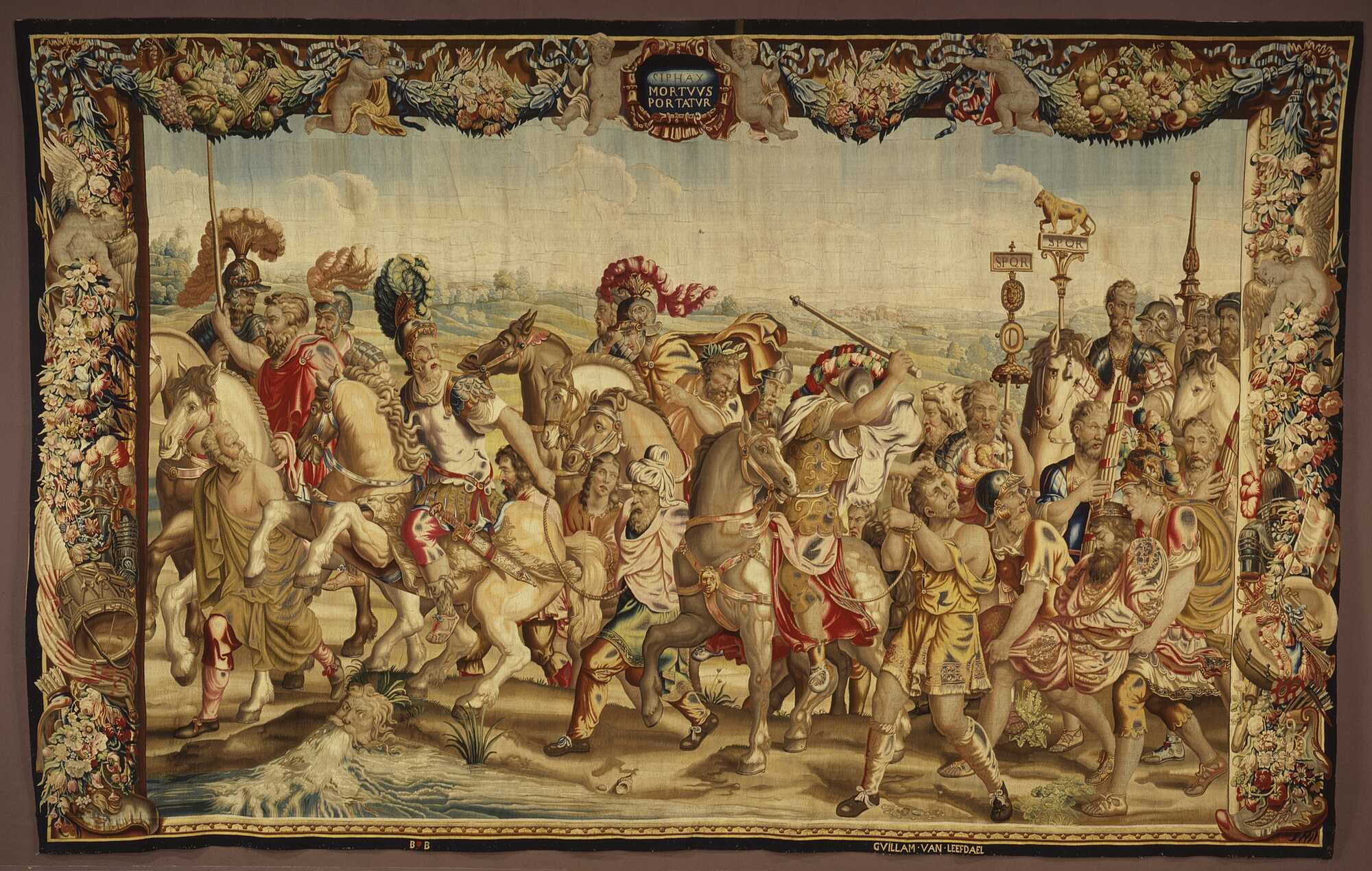 The Dead King Syphax Carried from the Battlefield by Giulio Romano, in the Los Angeles County Museum of Art