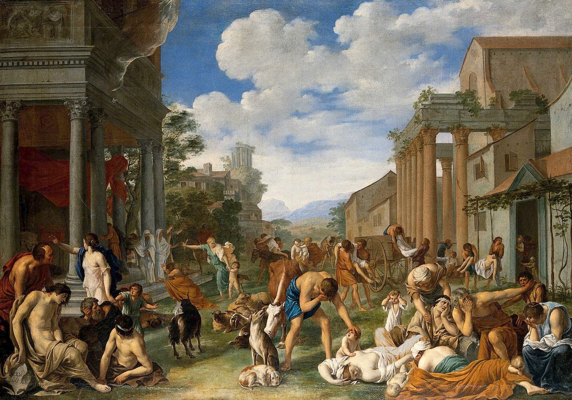 A painting by Peter van Halen depicting the plague of the Philistines at Ashdod