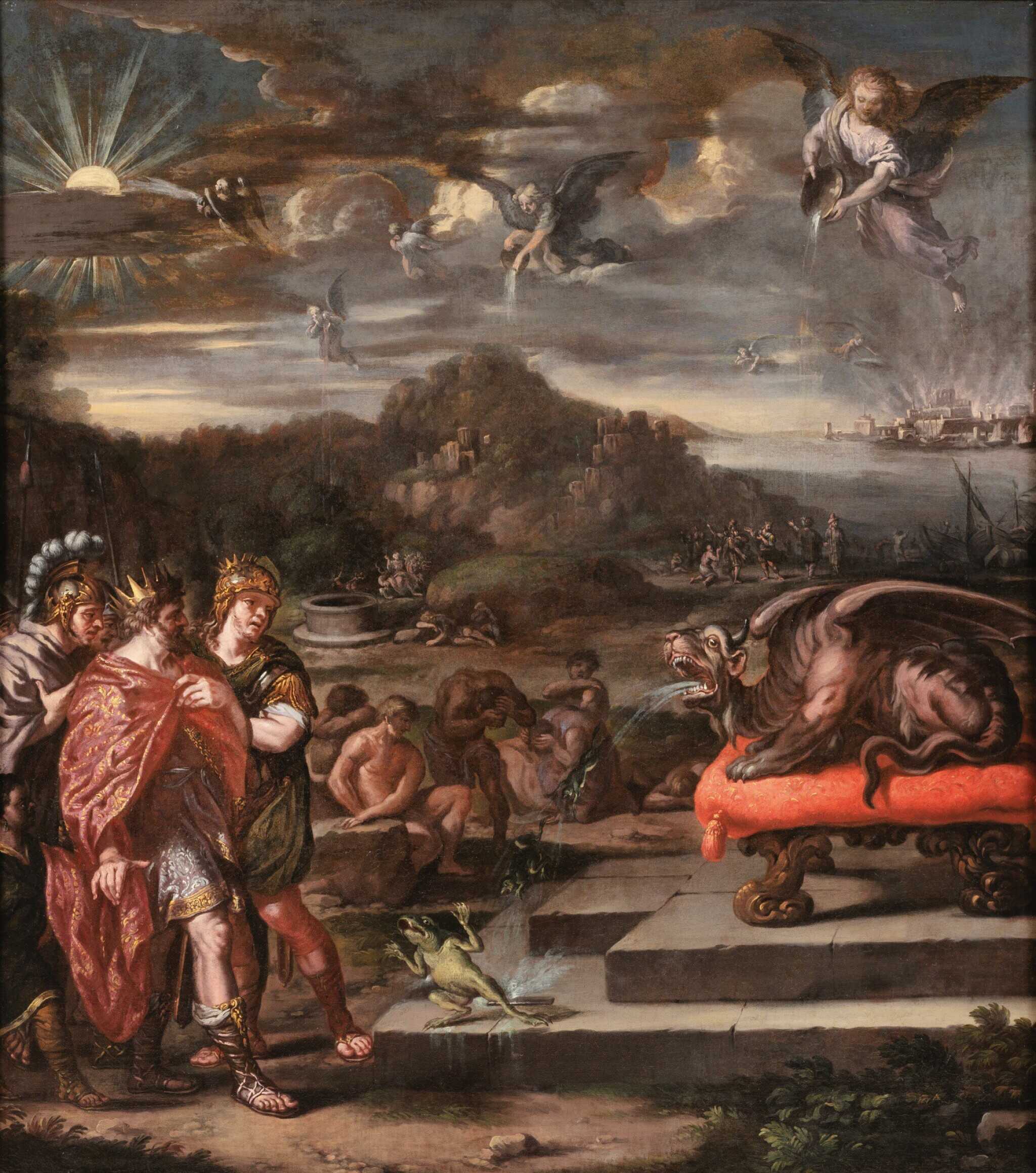A painting created by the circle of Pierre de Cortone, depicting Armageddon and its plagues