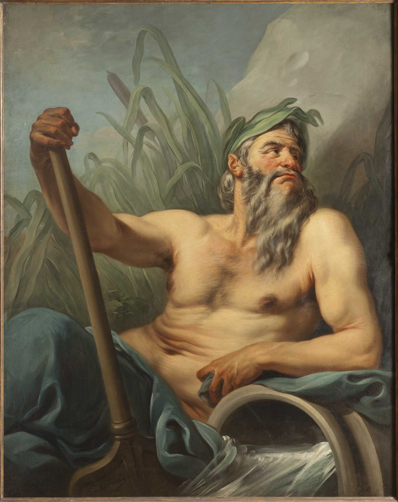 Charles-André van Loo’s painting of a Roman River God, possibly Tiber who is usually pictured as an old man