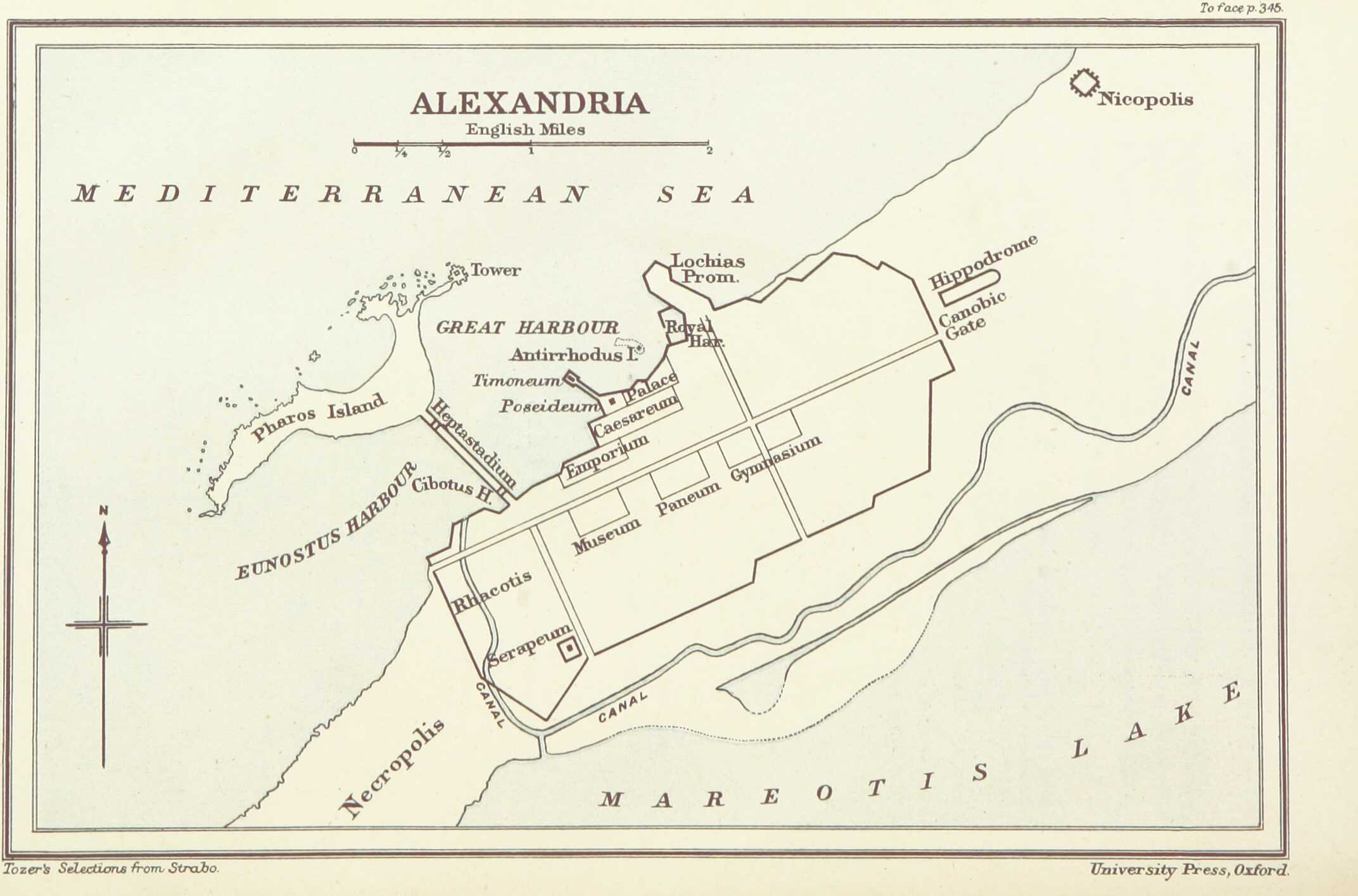 Map of Alexandria taken from the publication Selections from Strabo