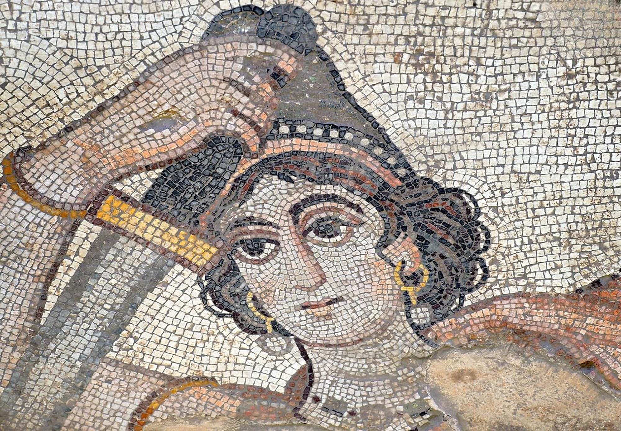 Queen Hippolyte of the Amazons, in a Roman villa mosaic