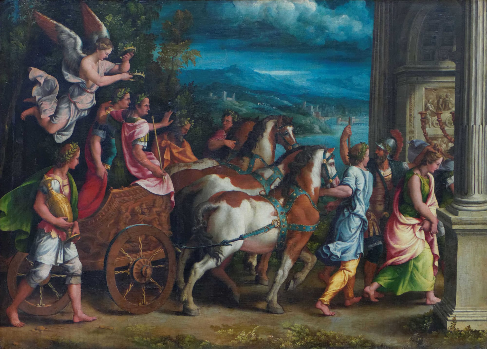 Roman Emperor Vespasian’s Triumph with his son and future Emperor, Titus