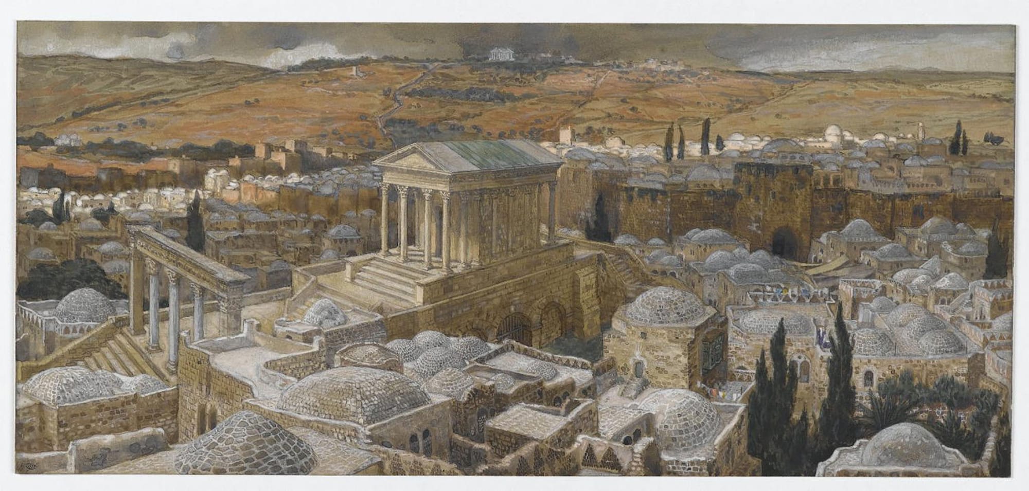 The Pagan Temple Built by Hadrian on the Site of Calvary, a painting by James Tissot