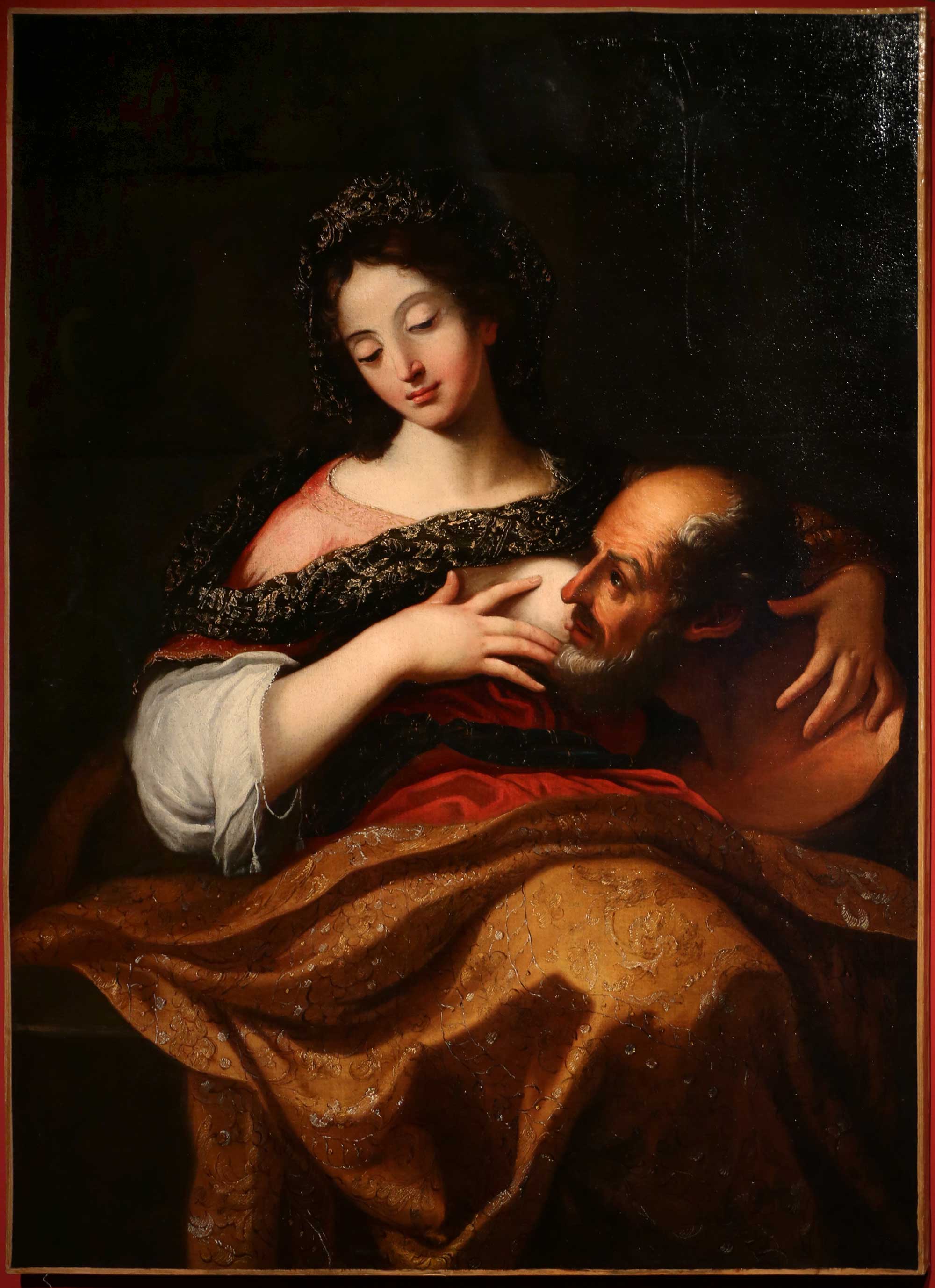 A French or Spanish school painting from an unknown artist of the Roman Charity