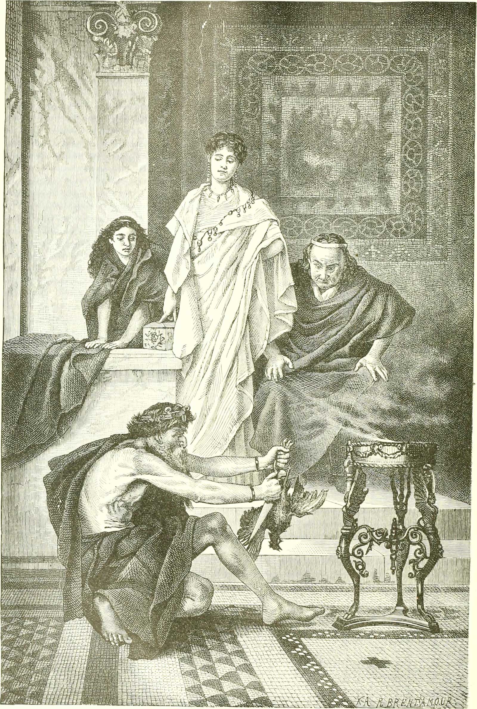 A Roman haruspex in action