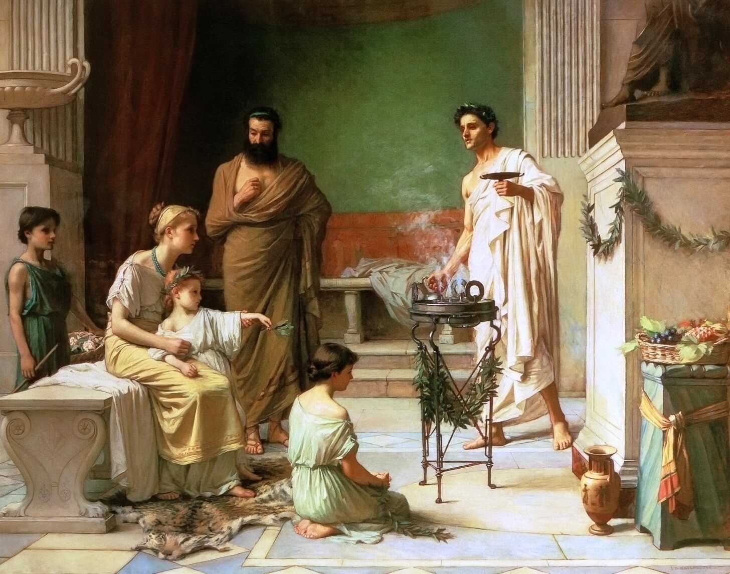 A Sick Child brought into the Temple of Aesculapius, a painting by John William Waterhouse
