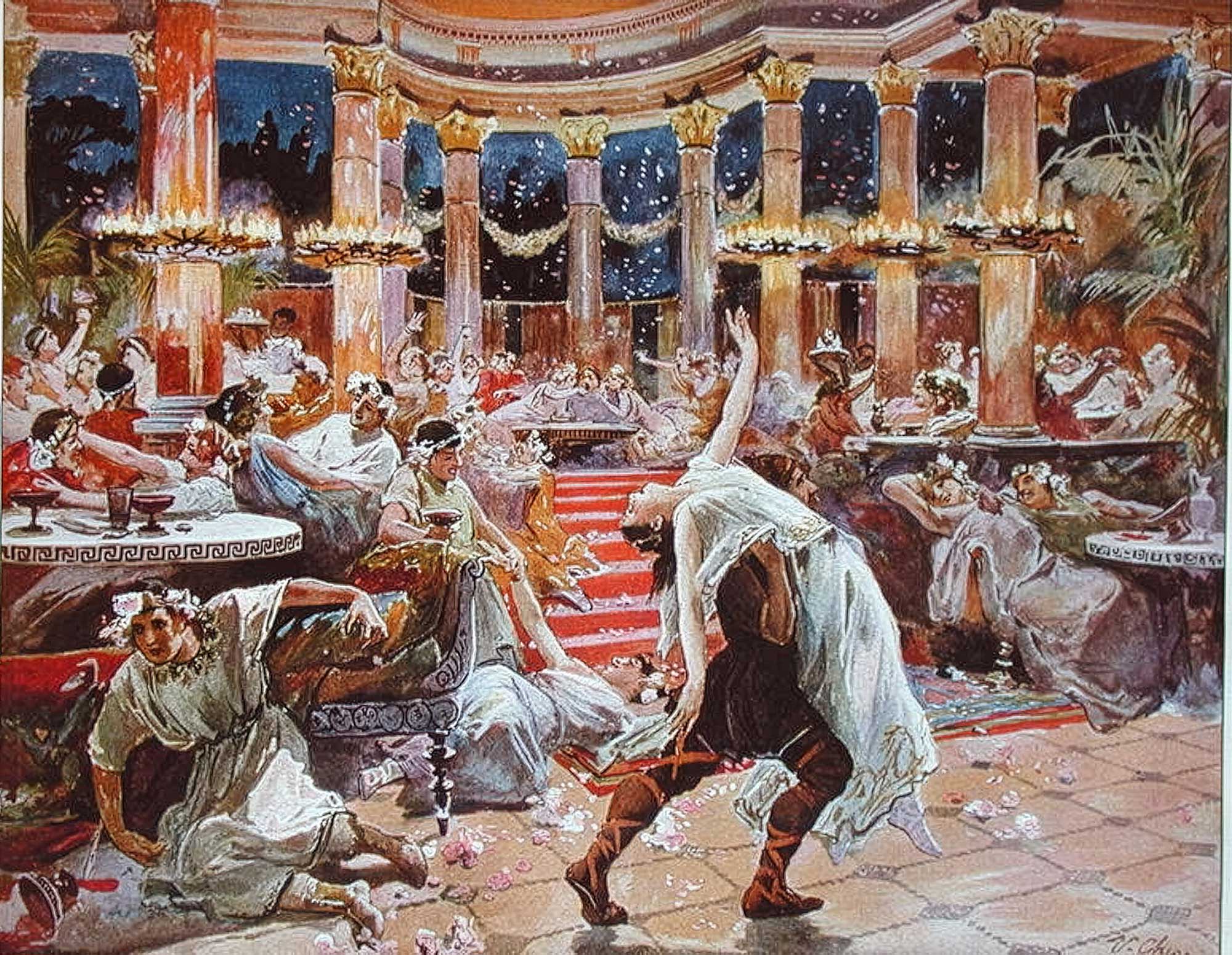 Banquet in Nero's palace, a scene from Ulpiano Checa y Sanz