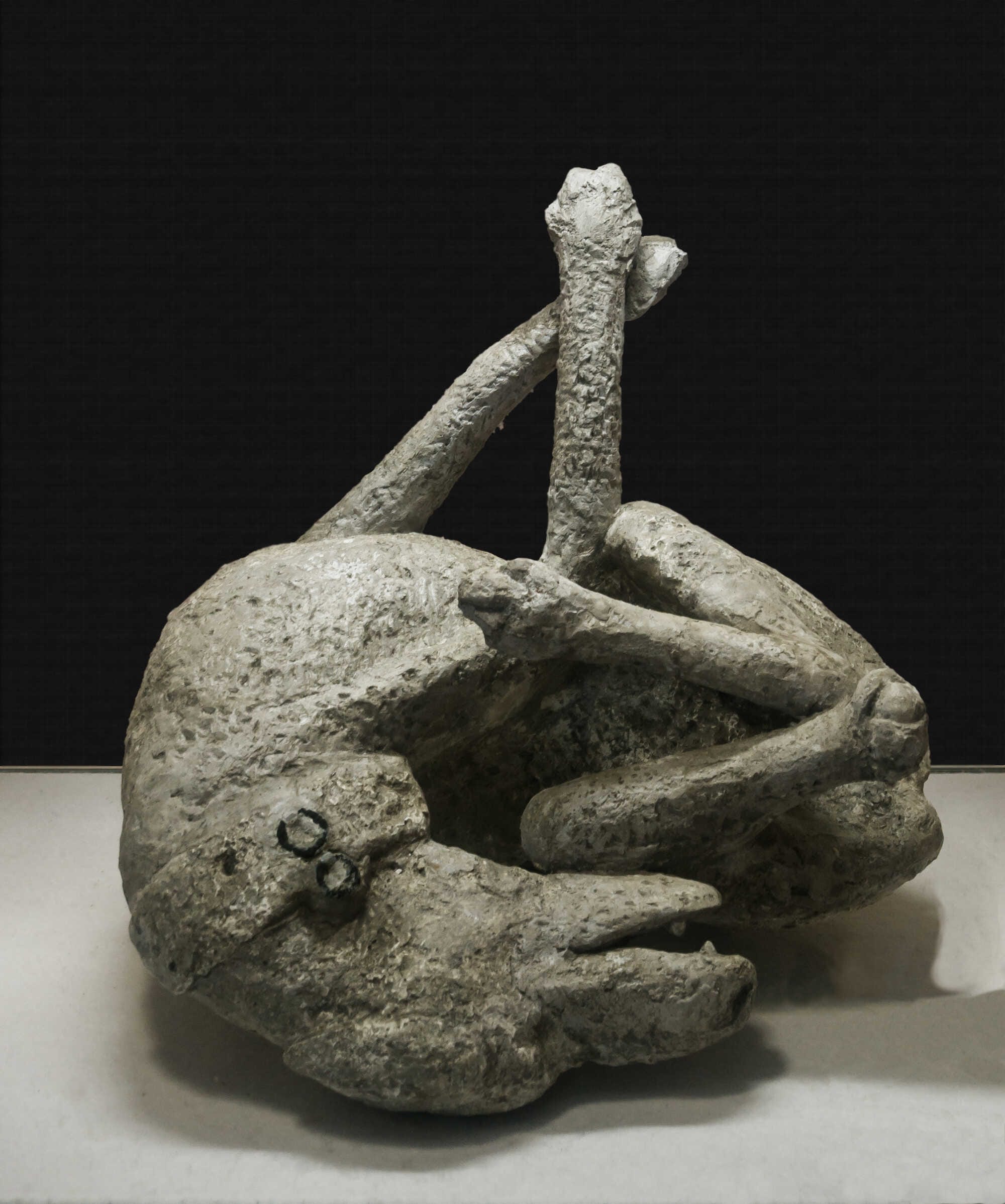 Cast of the dog in chains, from Pompeii, Italy. Public domain