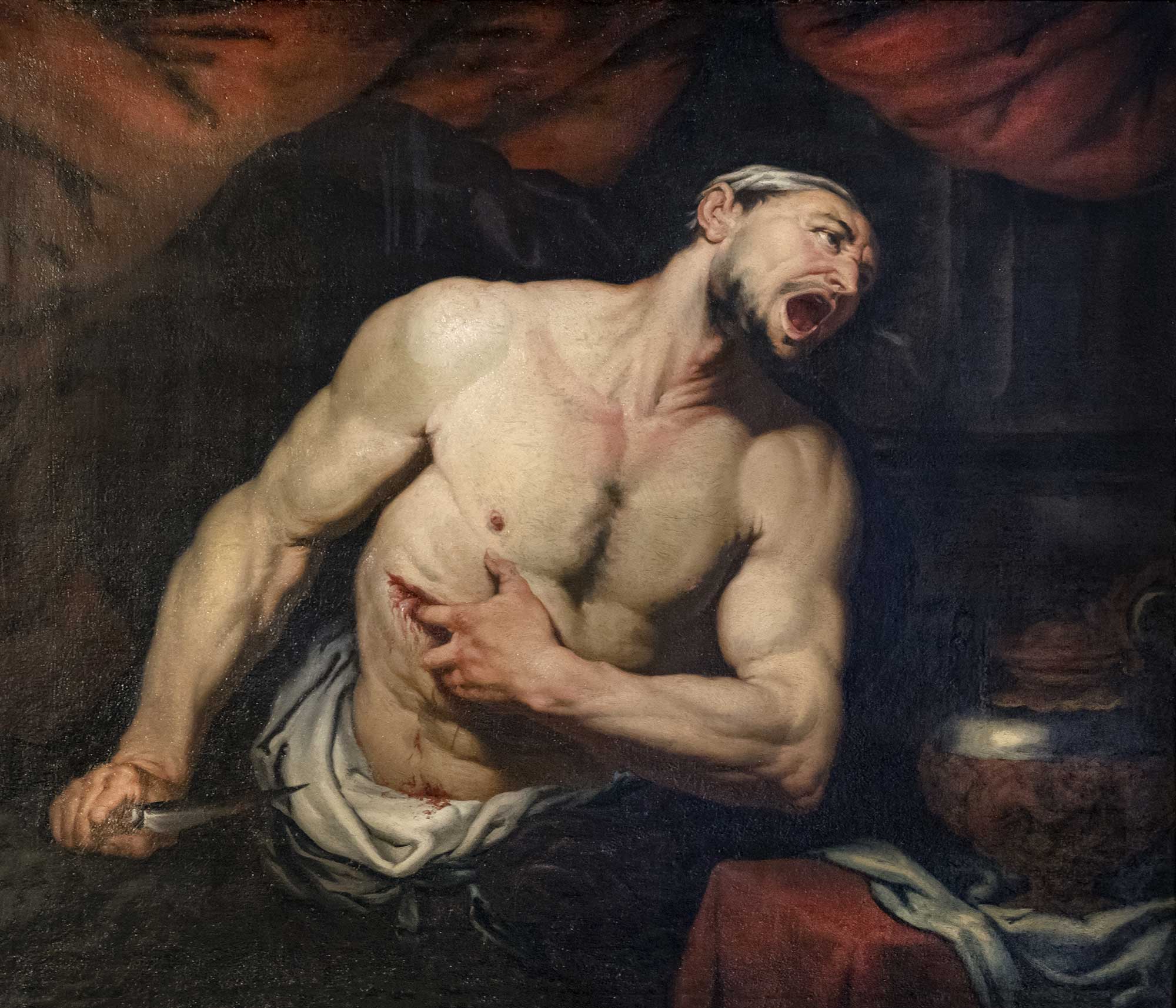 Cato's suicide by Giambattista Langetti