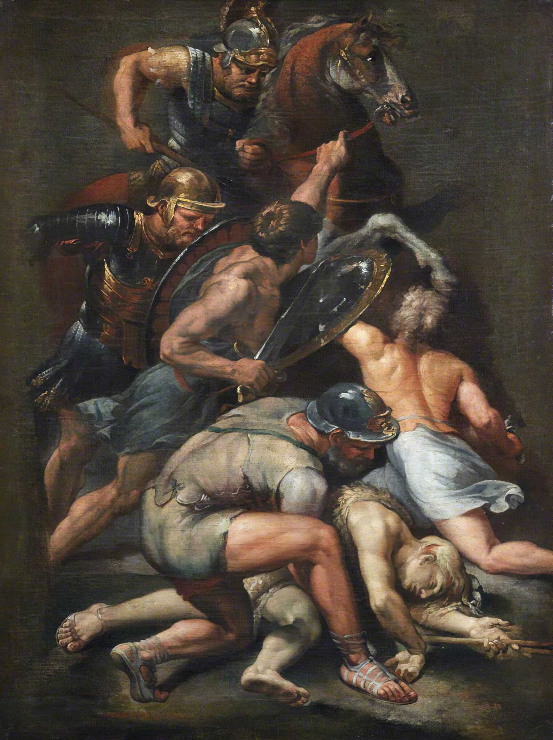 Detail from the Battle of Constantine and Maxentius, by Lazzaro Baldi after Giulio Romano