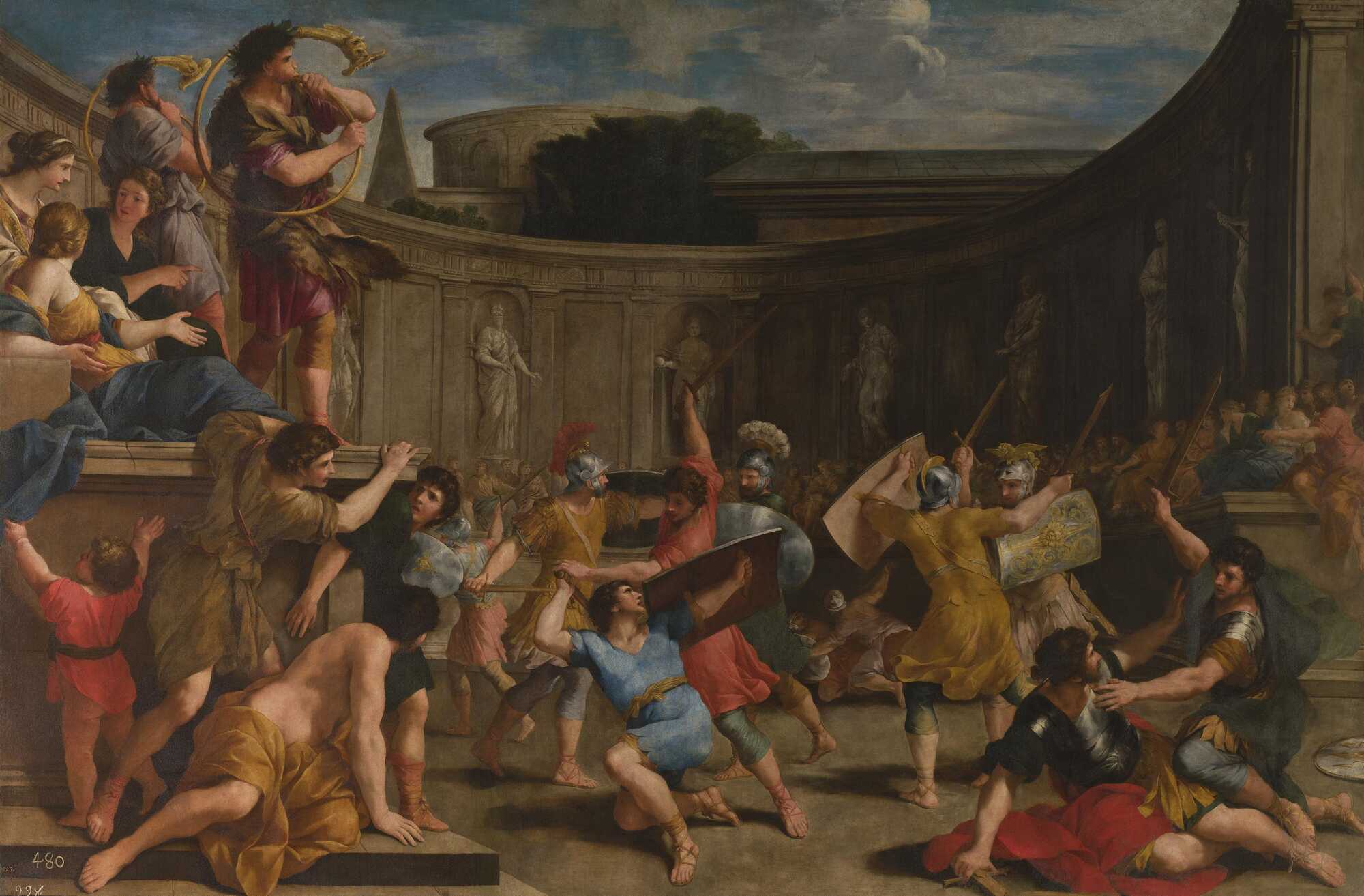 Giovanni Francesco Romanelli’s painting of Roman Gladiators with Wooden Swords